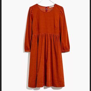 Madewell - Corduroy Puff-Sleeve Mini Dress